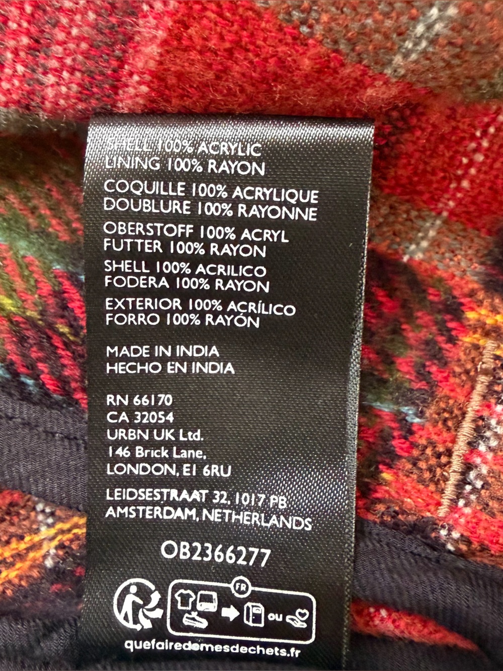 Free People Orion Country Jacket Plaid Patchwork Red Multi Bomber Size Small - Picture 7 of 11